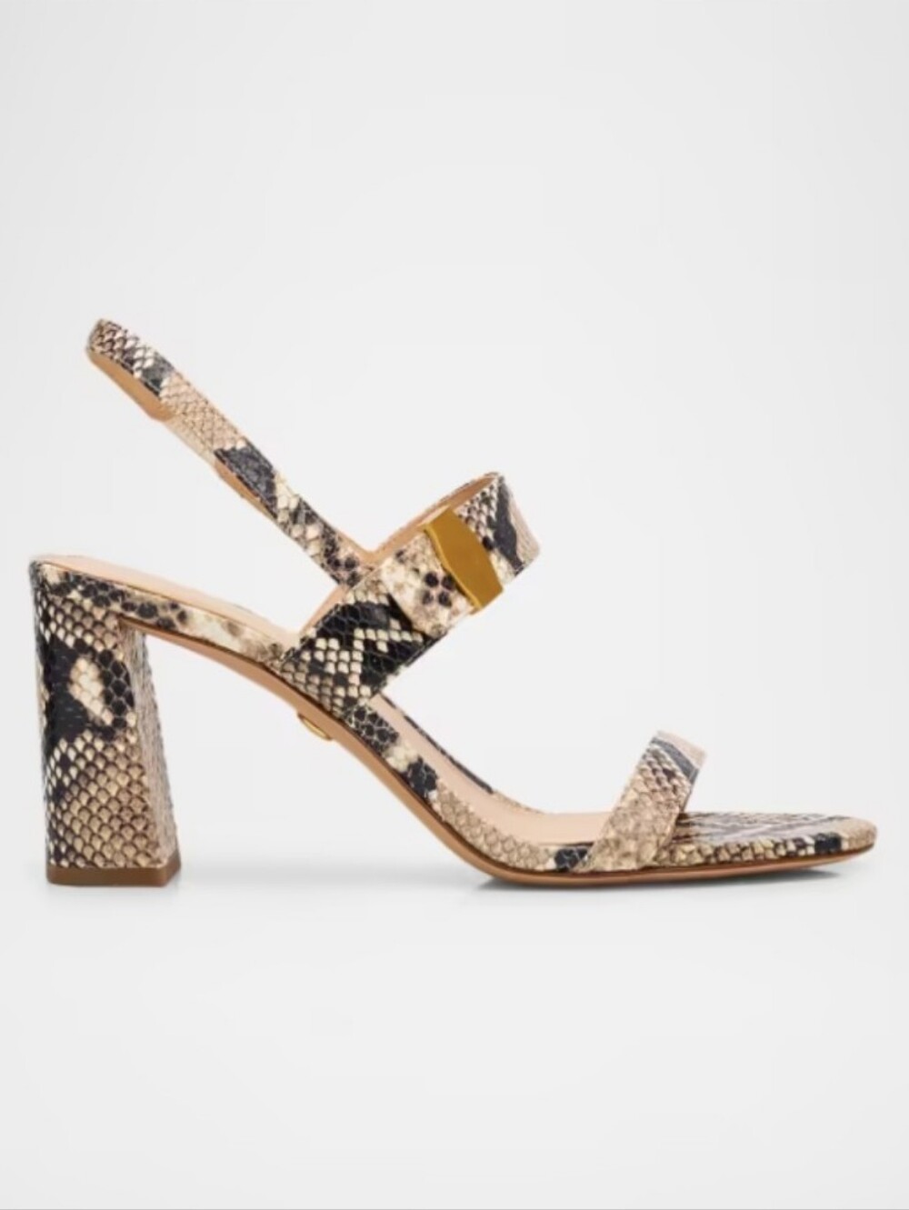 Veronica Beard Genetta Snake-Embossed Leather Sandals